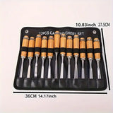 12pcs Wood Carving Chisel Set Professional Woodworking Tools Sharp Carving Knife Kit