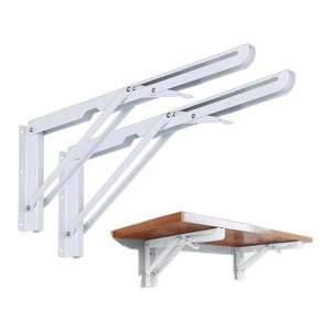 20" Folding Wall Shelf Bracket Heavy-Duty Space-Saving Shelf Support Hinges 2Pcs