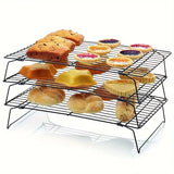 3-Tier Cooling Rack Stackable Non-Stick Metal Cooling Rack