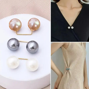 3pcs Anti-Slip Pearl Brooch Pins Safety Pin for Dress Waist Cinching Collar