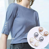 3pcs Anti-Slip Pearl Brooch Pins Safety Pin for Dress Waist Cinching Collar