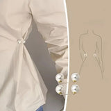 3pcs Anti-Slip Pearl Brooch Pins Safety Pin for Dress Waist Cinching Collar