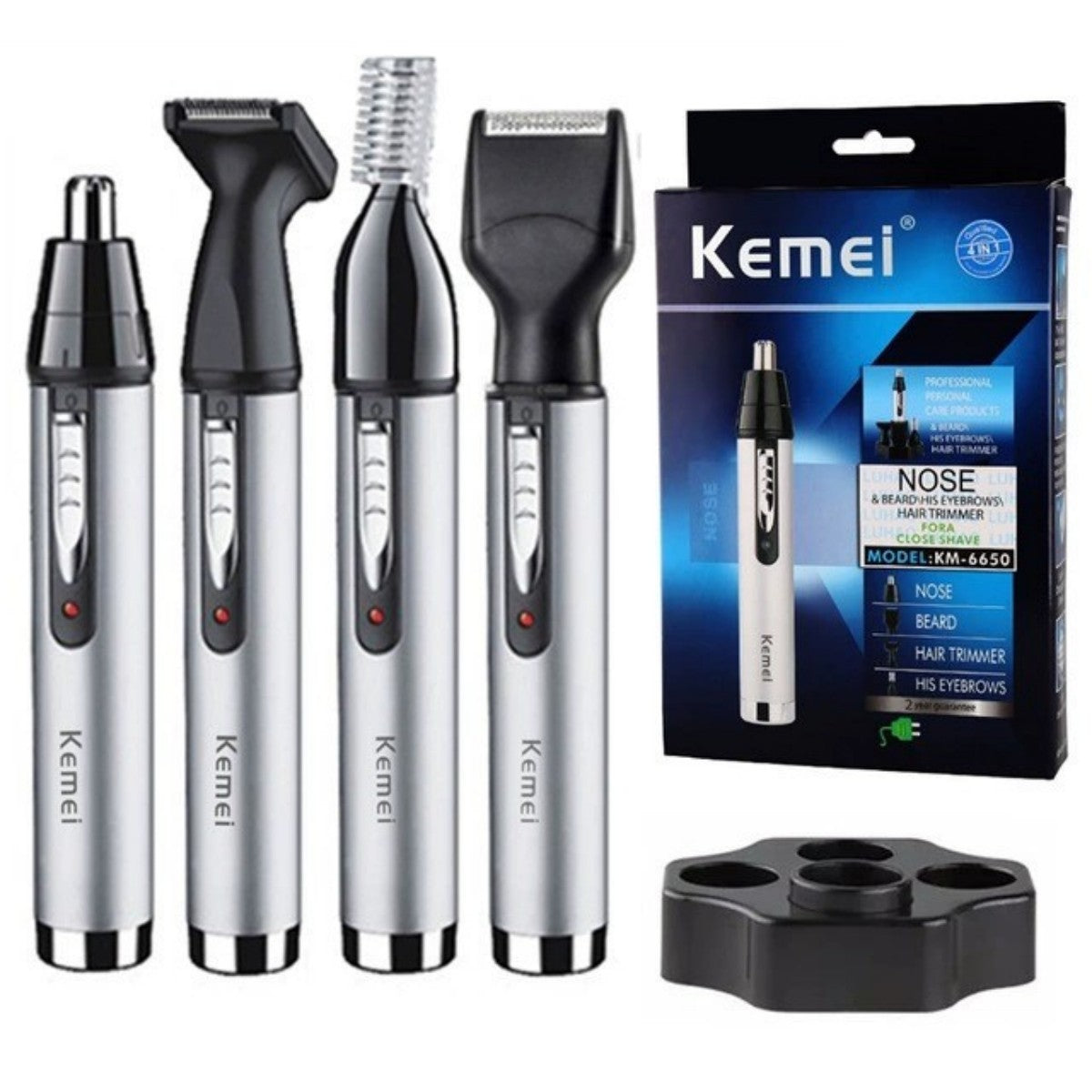 4-in-1 Rechargeable Trimmer for Nose, Beard, Ear, Eyebrow Hair/ Men Grooming Kit