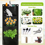 4 Pockets Hanging Planter Bags Vertical Garden Wall Planter Grow Bags