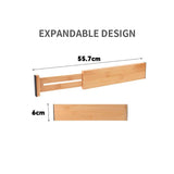 Adjustable Bamboo Drawer Separators Divider Set of 4 Expandable Drawer Organizers