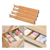 Adjustable Bamboo Drawer Separators Divider Set of 4 Expandable Drawer Organizers