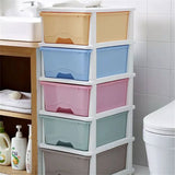 Plastic Storage Organizer Cabinet 5pcs Stackable Drawer Unit Durable Home Office