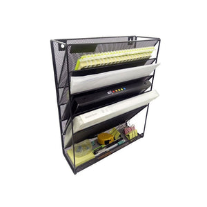 6 Trays Desktop File Document Metal Organizer Tray Holder Office Desk Storage Shelf