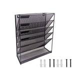 6 Trays Desktop File Document Metal Organizer Tray Holder Office Desk Storage Shelf