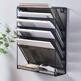 6 Trays Desktop File Document Metal Organizer Tray Holder Office Desk Storage Shelf