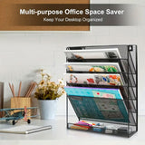 6 Trays Desktop File Document Metal Organizer Tray Holder Office Desk Storage Shelf