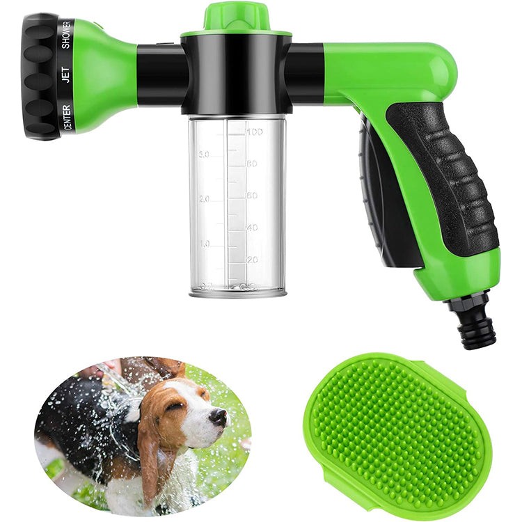 Dog Wash Pup Jet Hose Nozzle Foam Sprayer with Soap Dispenser for Pet Shower Bathing Tool