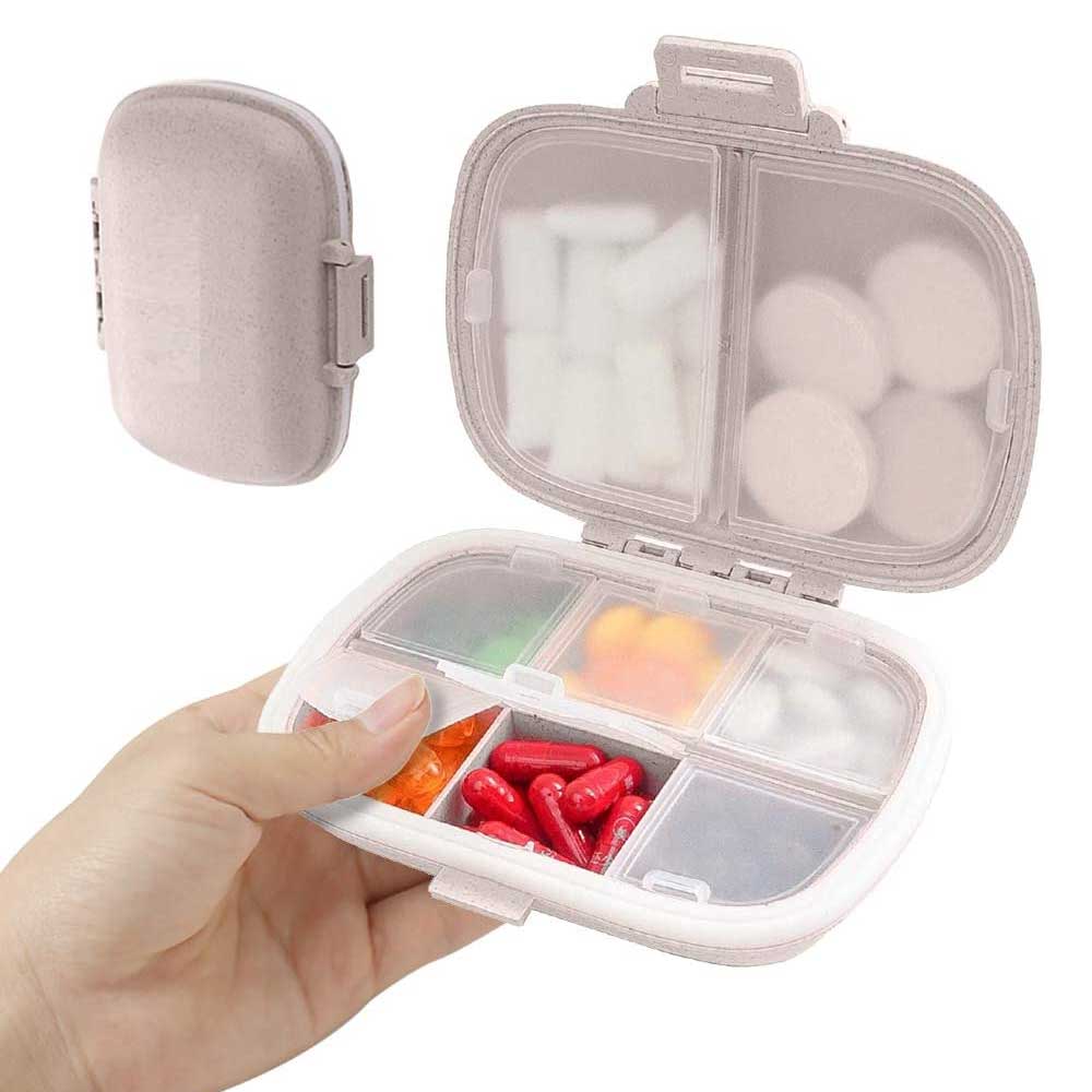 8 Compartments Travel Pill Organizer Pill Box