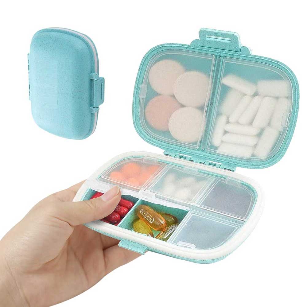 8 Compartments Travel Pill Organizer Pill Box