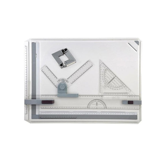 A3 Drawing Board with Parallel Motion Ruler Adjustable Angle Large Drafting Board