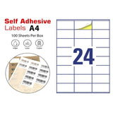 A4 Labels Sticker 100 Sheets Printable White Self-Adhesive Full Sheet Label