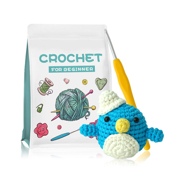 Cute Animals Penguin DIY Crochet Kit for Beginners with Yarn and Instructions