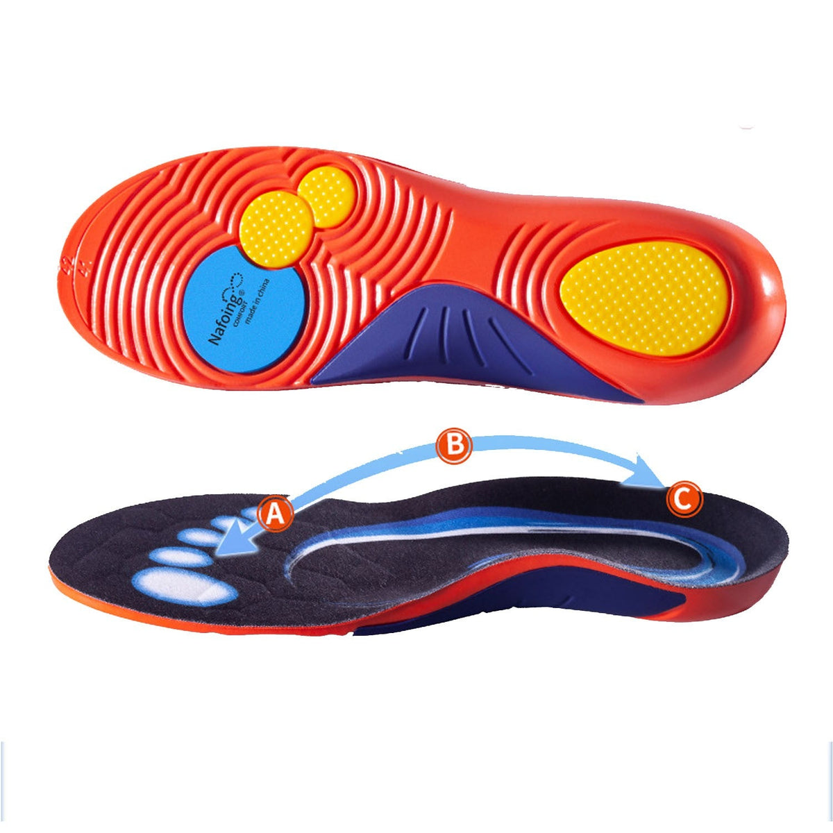 Arch Support Sports Insoles Shock Absorbing Cushioning Shoe Inserts for Men Women