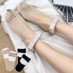 Boat Socks Lace Sock Ballet Style Socks Ultra Thin Socks Low Cut Socks Bow Lace