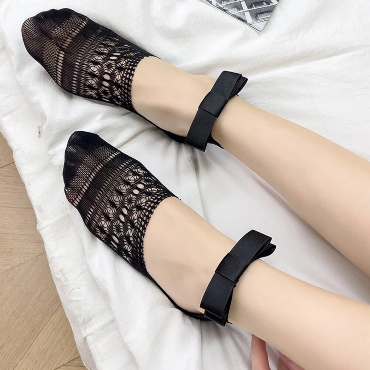 Boat Socks Lace Sock Ballet Style Socks Ultra Thin Socks Low Cut Socks Bow Lace