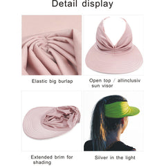 Womens Sun Visor Hat Wide Brim Summer UPF 50+ UV Protection Beach Sport Cap