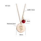 Birthstone Stone Birth Month Flower Necklace