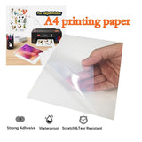 50 Sheets A4 Waterproof Blue Transparent Printing Paper Film Self Adhesive Clear Sticker