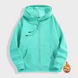 Casual Zip-Up Fleece Hoodies Long Sleeve Soft Hooded Sweatshirt Jackets Tops