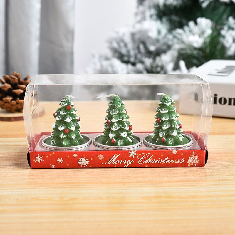 White Tea Lights Santa Claus Christmas Candles Decorations