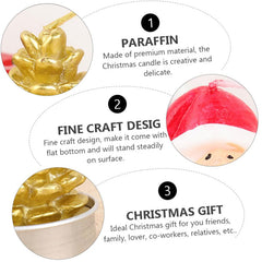 White Tea Lights Santa Claus Christmas Candles Decorations