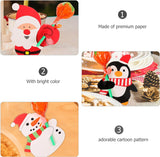 50pcs Christmas Lollipop Paper Card DIY Santa Snowman Penguin Candy Holder Party Supplies