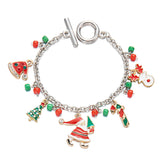 Festive Christmas Charm Bracelet Santa Snowman Tree Pendants Jewelry