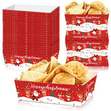 20Pcs Christmas Party Supplies Paper Plates Serving Food Trays Party Tableware