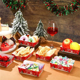 20Pcs Christmas Party Supplies Paper Plates Serving Food Trays Party Tableware