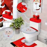 Christmas Santa Toilet Cover and Rug Bathroom Tissue Holder Set