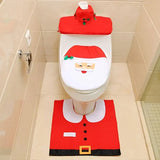 Christmas Santa Toilet Cover and Rug Bathroom Tissue Holder Set