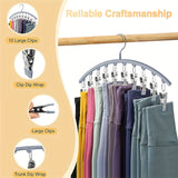 Clothes Hanging Rack Space-Saving Curved Hanger Closet Organizer With 10 Clips