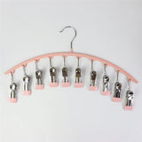 Clothes Hanging Rack Space-Saving Curved Hanger Closet Organizer With 10 Clips