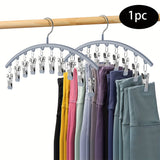 Clothes Hanging Rack Space-Saving Curved Hanger Closet Organizer With 10 Clips