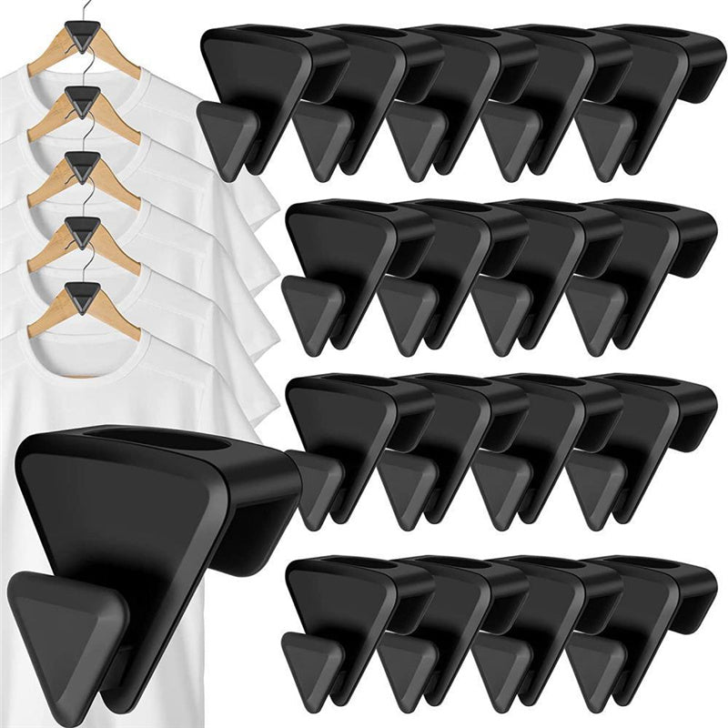 18 PCs Clothes Wooden Velvet Hanger Connector Hooks