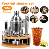 12PCS  Stainless Steel Shaker Professional Bar Tools Mixology Set