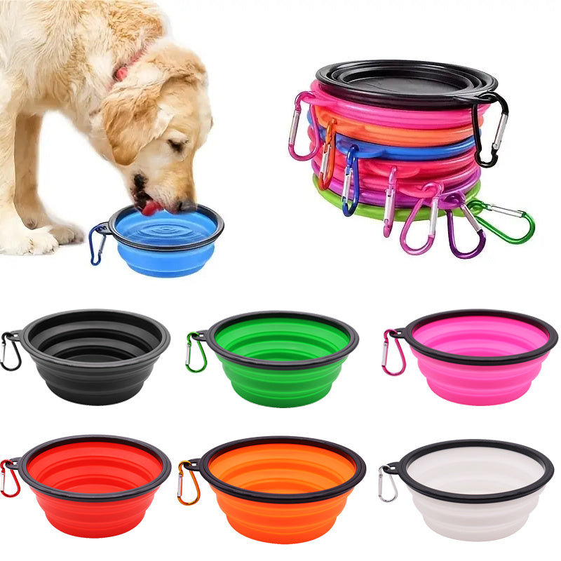 Silicone Collapsible Travel Portable Dog Food Water Bowl