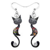 Colourful Cat Dangle Earrings