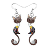 Colourful Cat Dangle Earrings