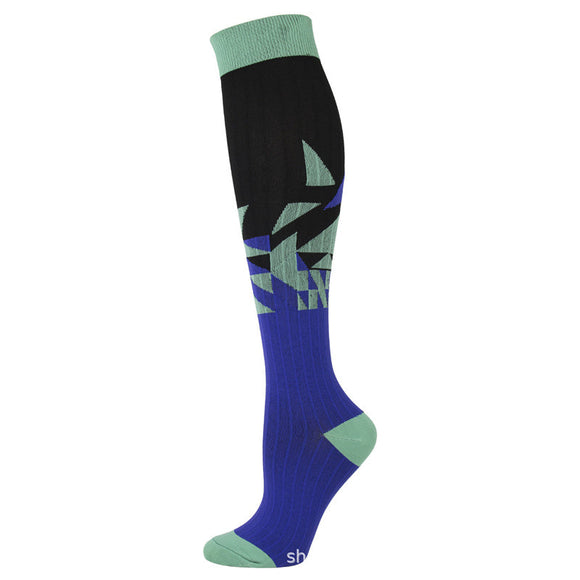 Knee-High Compression Socks Trigonometric Geometry Pattern Sports Nylon Stockings