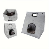 3-in-1 Multi-Functional Pet House Foldable Cat Bed Cave Carrier Combo with Zipper