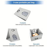 3-in-1 Multi-Functional Pet House Foldable Cat Bed Cave Carrier Combo with Zipper