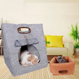 3-in-1 Multi-Functional Pet House Foldable Cat Bed Cave Carrier Combo with Zipper