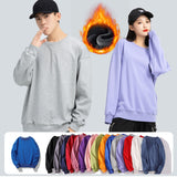 Casual Crewneck Fleece Thick Sweatshirts Long Sleeve Loose Fit Soft Pullover Tops