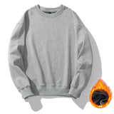 Casual Crewneck Fleece Thick Sweatshirts Long Sleeve Loose Fit Soft Pullover Tops